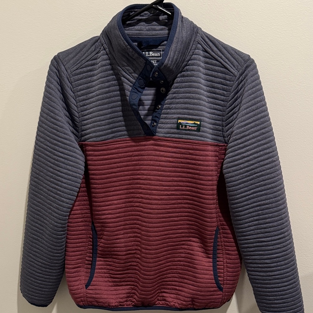 L.L. Bean Blue and Burgundy Pullover